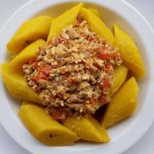 boiled plantain & egg sauce