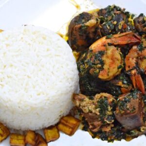 Plain Steamed Rice & Veggie Sauce